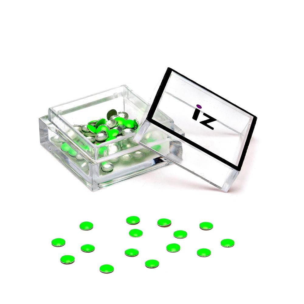 Neon Green Circles Nail Studs 30pcs