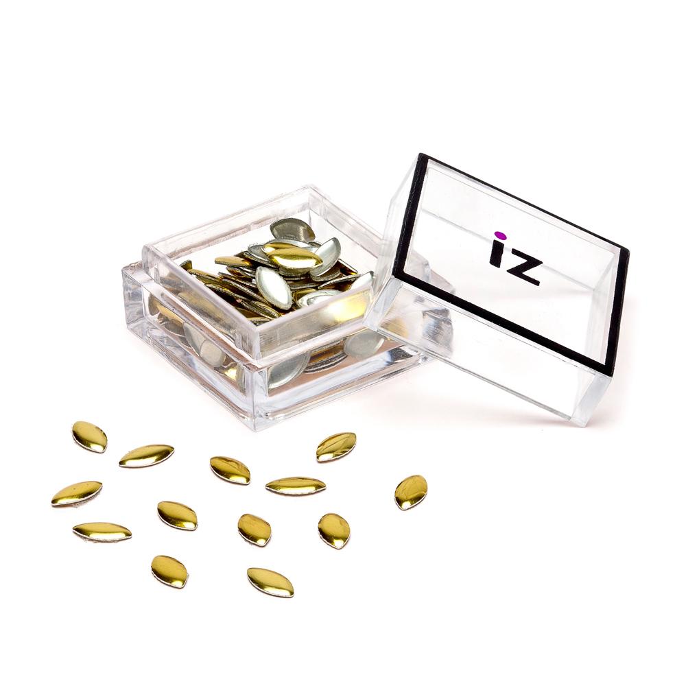 Gold Oval Nail Studs 30pcs