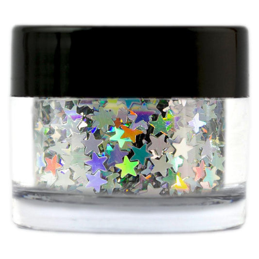 Silver Holographic Glitter Stars