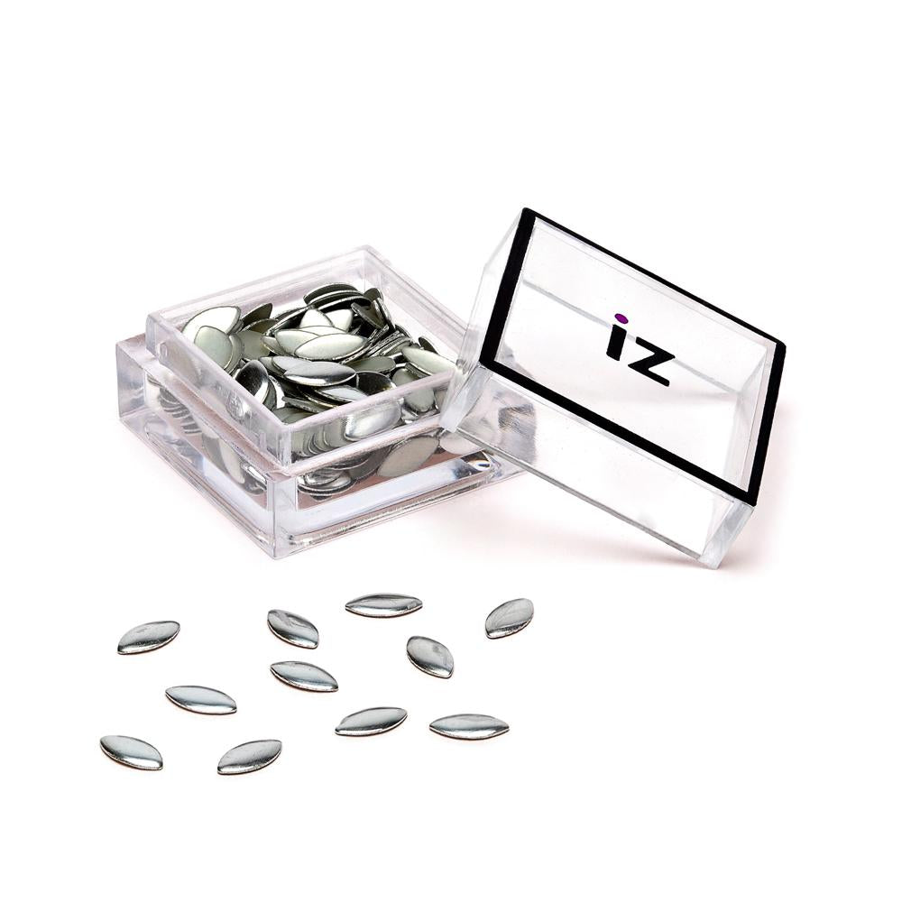 Silver Oval Nail Art Studs 60pcs