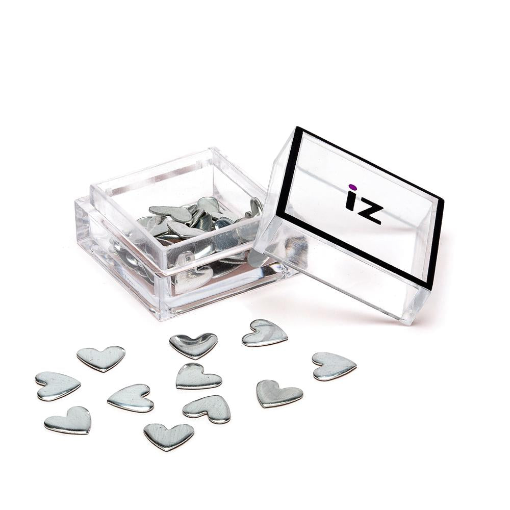 Silver Heart Nail Art Studs 40pcs