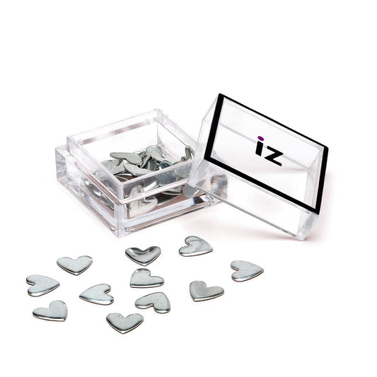 Silver Heart Nail Art Studs 40pcs