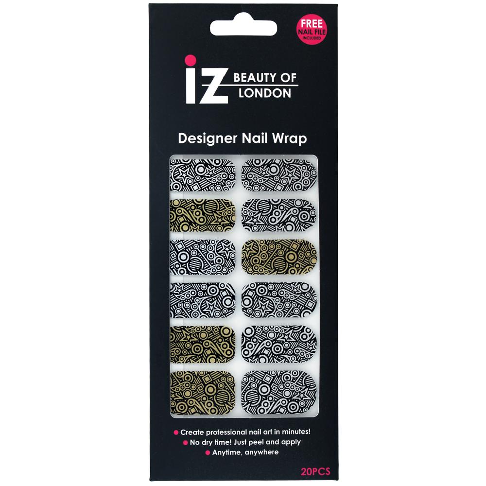 Gold and Silver Patterned Nail Wraps