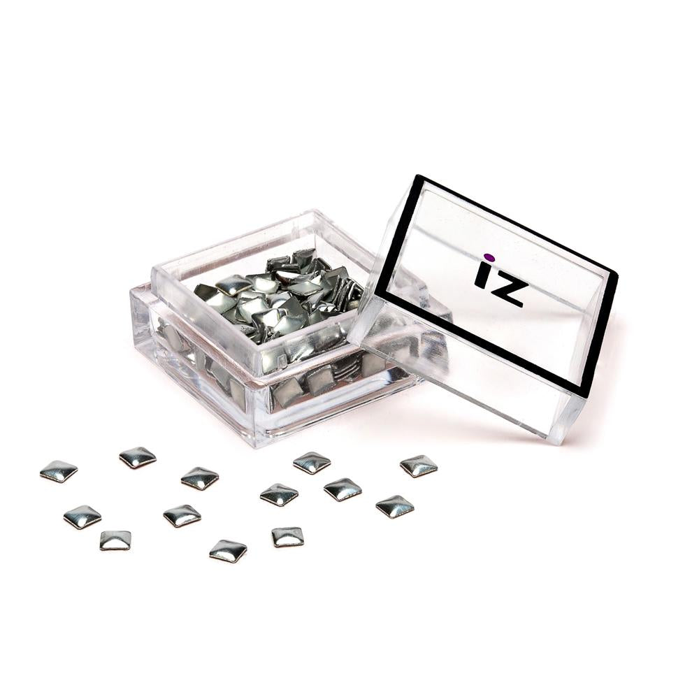 Medium Square Silver Nail Art Studs 60pcs