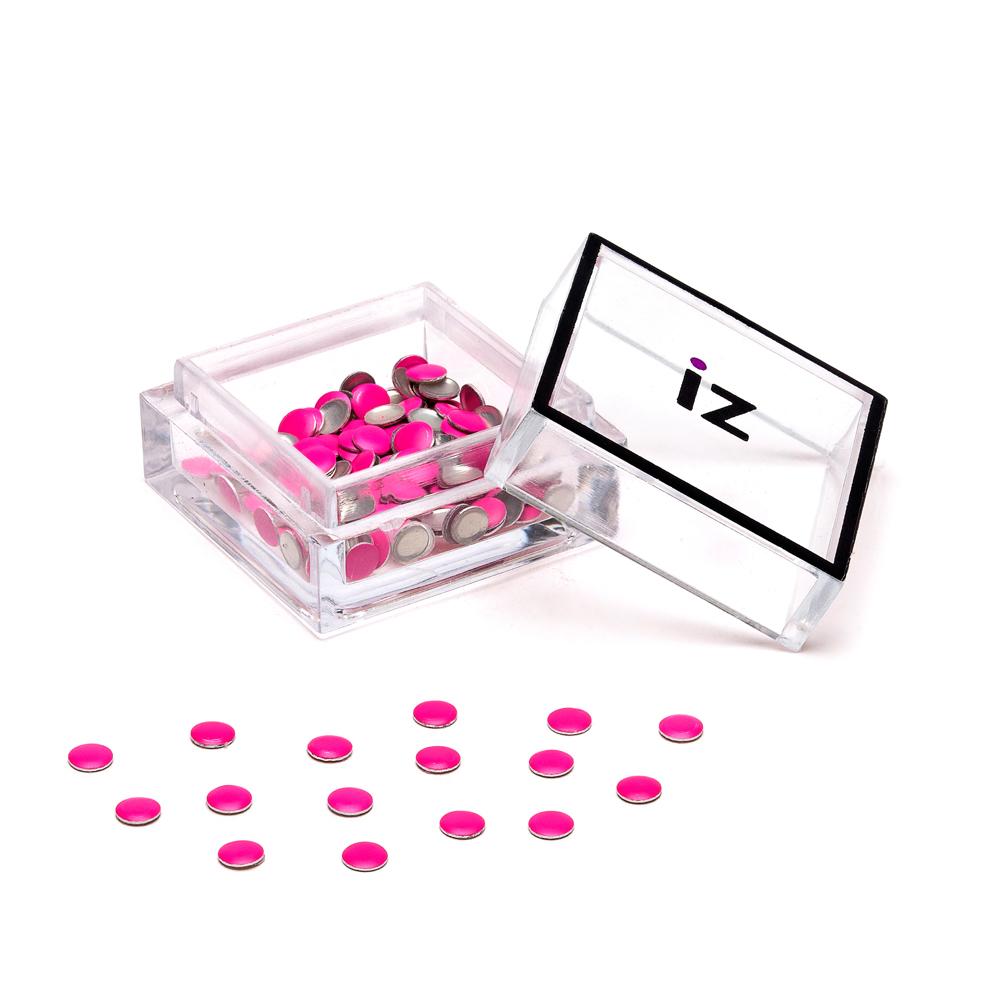 Neon Pink Circles Nail Studs 30pcs