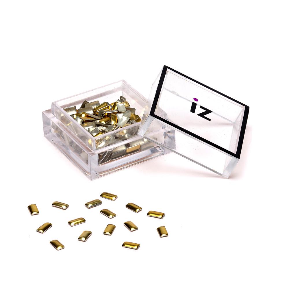 Gold Rectangle Nail Studs 60pcs
