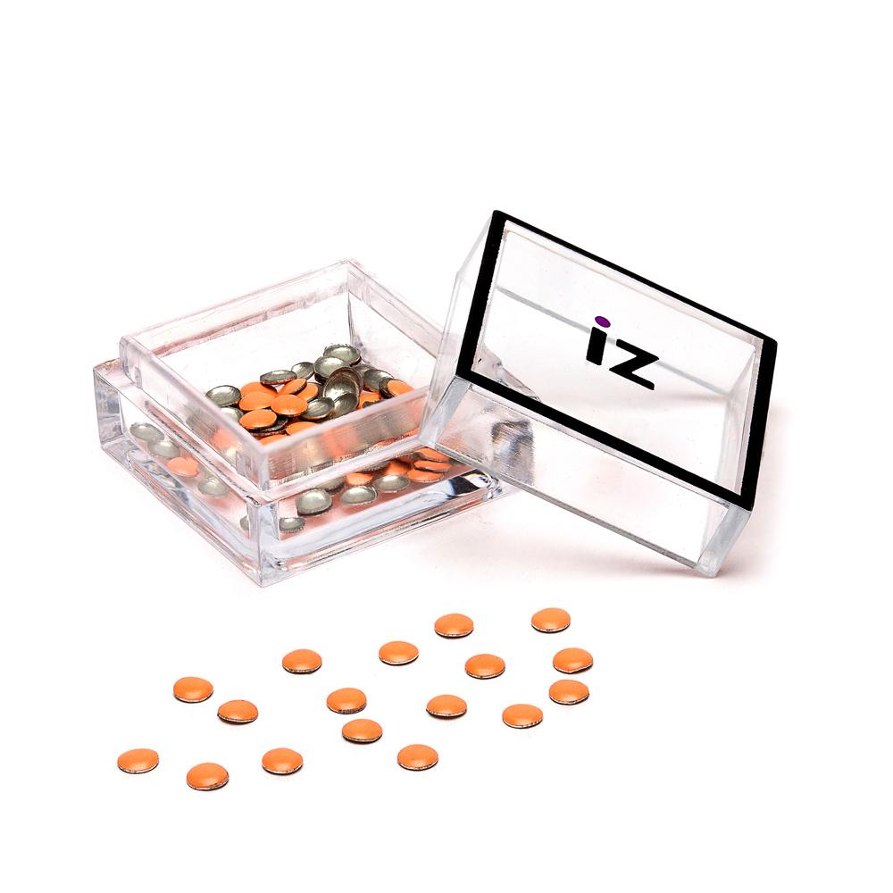 Neon Orange Circles Nail Studs 30pcs