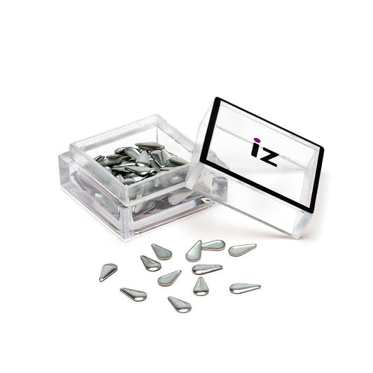 Silver Teardrop Nail Art Studs 60pcs