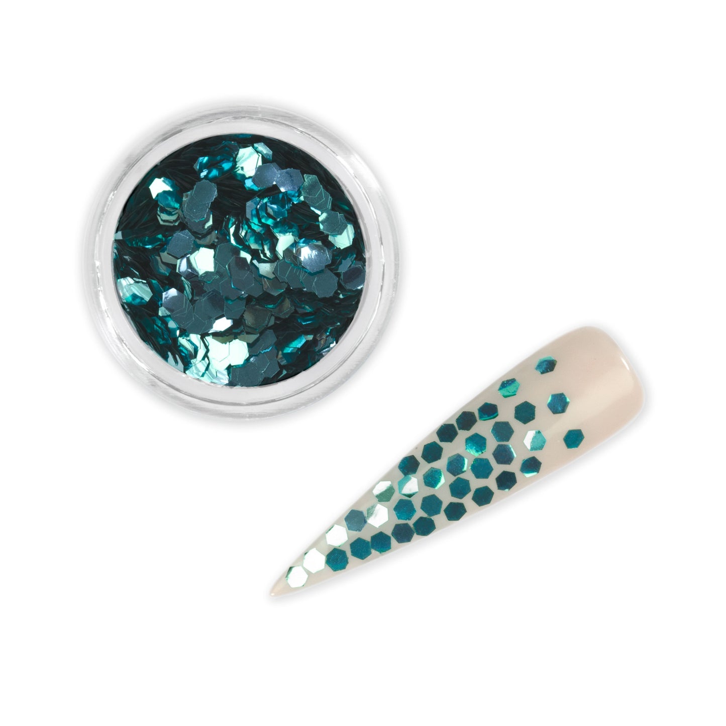 Aqua Hexagon Biodegradable Glitter
