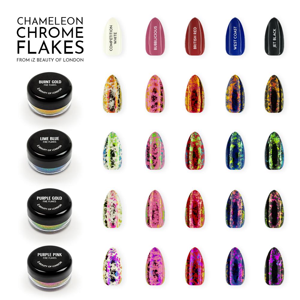 Lime Blue Chameleon Chrome Flakes