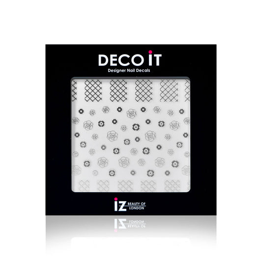 Cross Hatch Flower Nail Decals