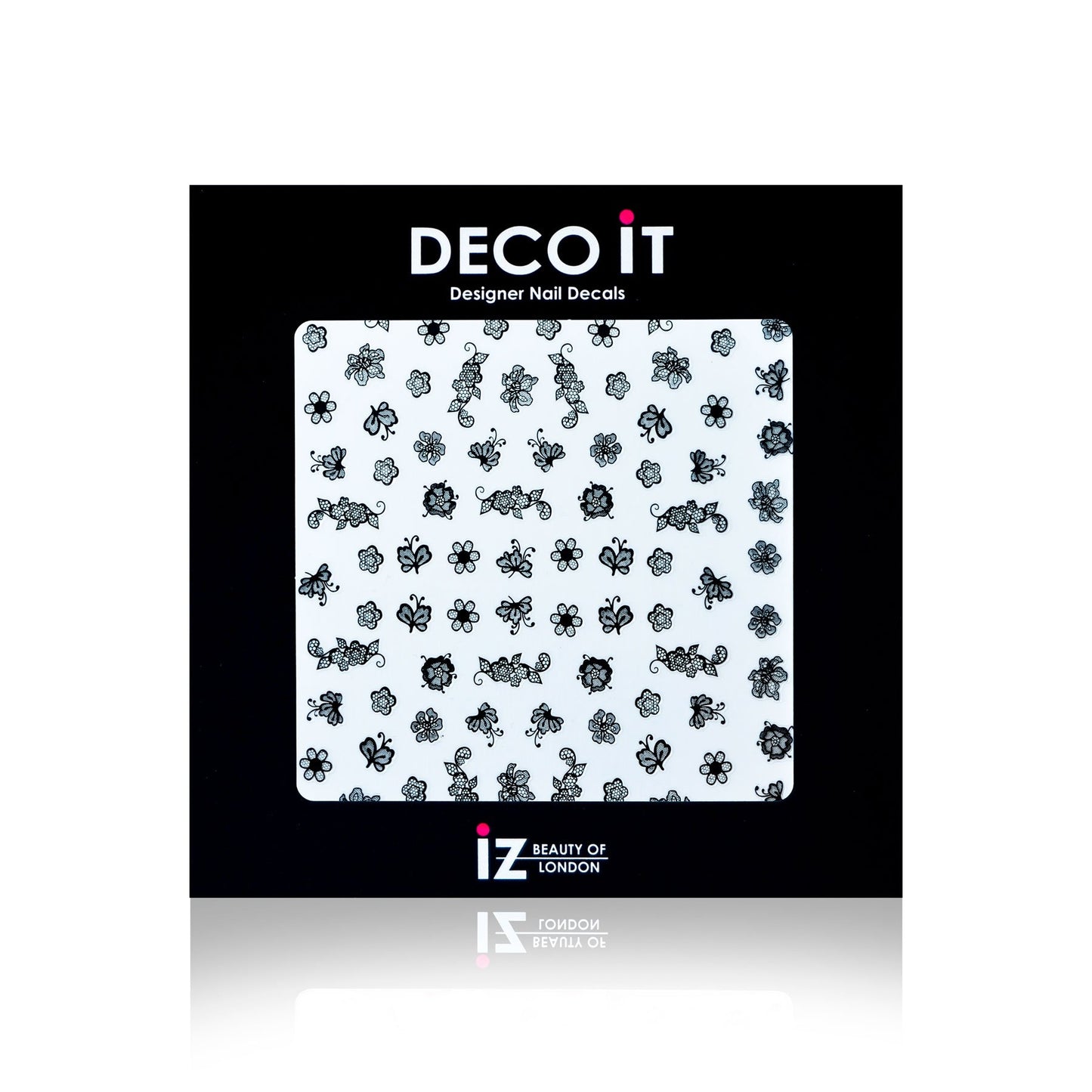 Flower Power Lace Black Nail Decals