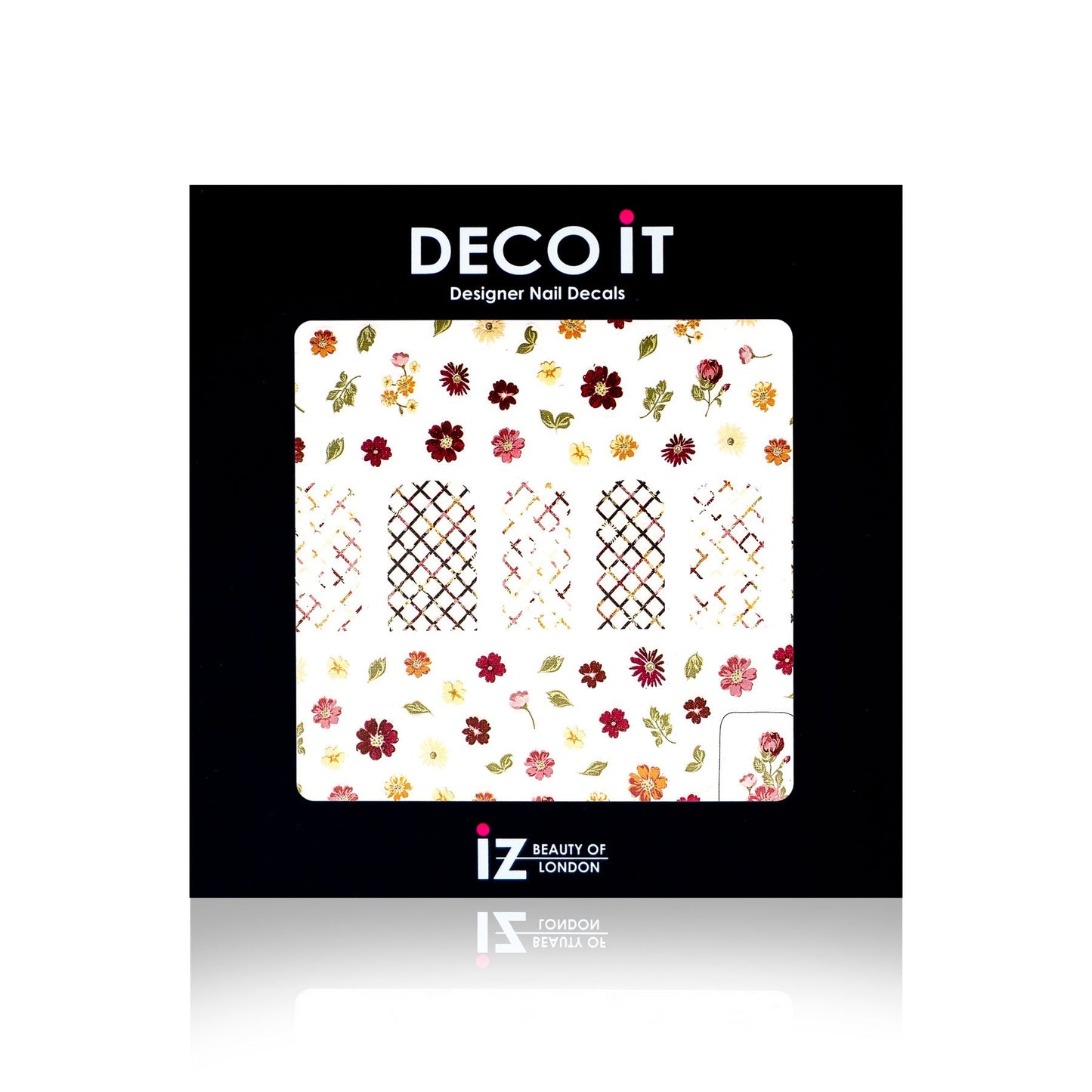 Hot Berry Floral Nail Decals