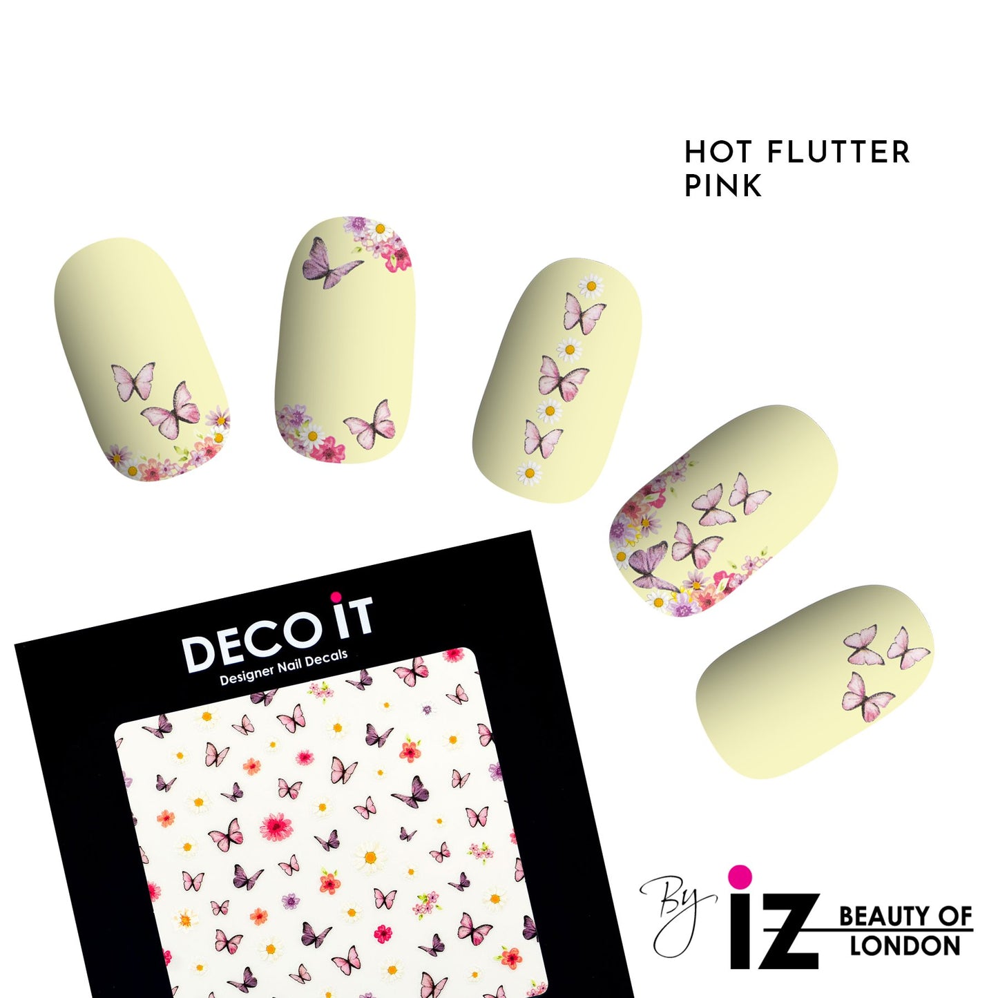 Hot Flutter Yellow Nail Decals