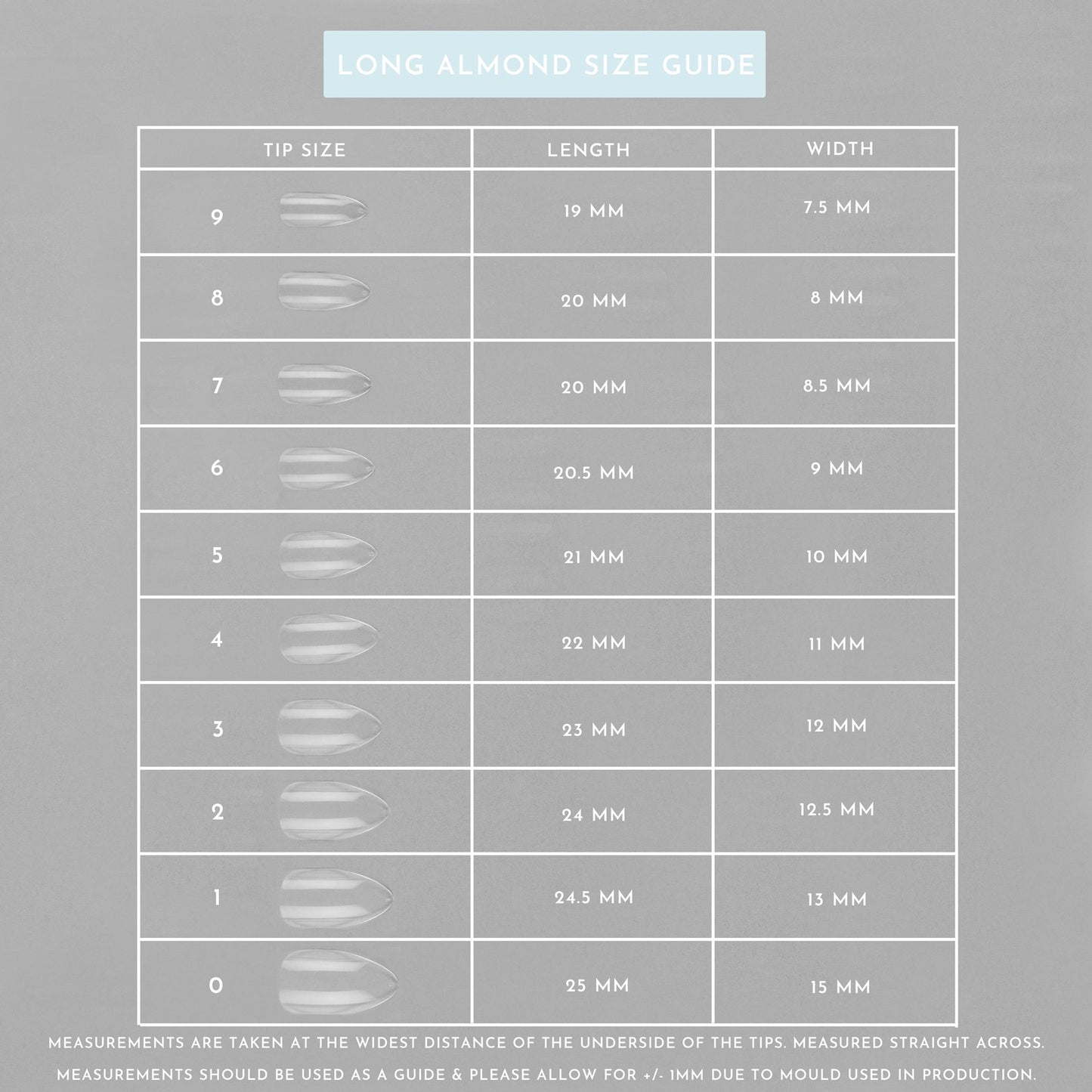 Clear Whole Nail Tips | Almond