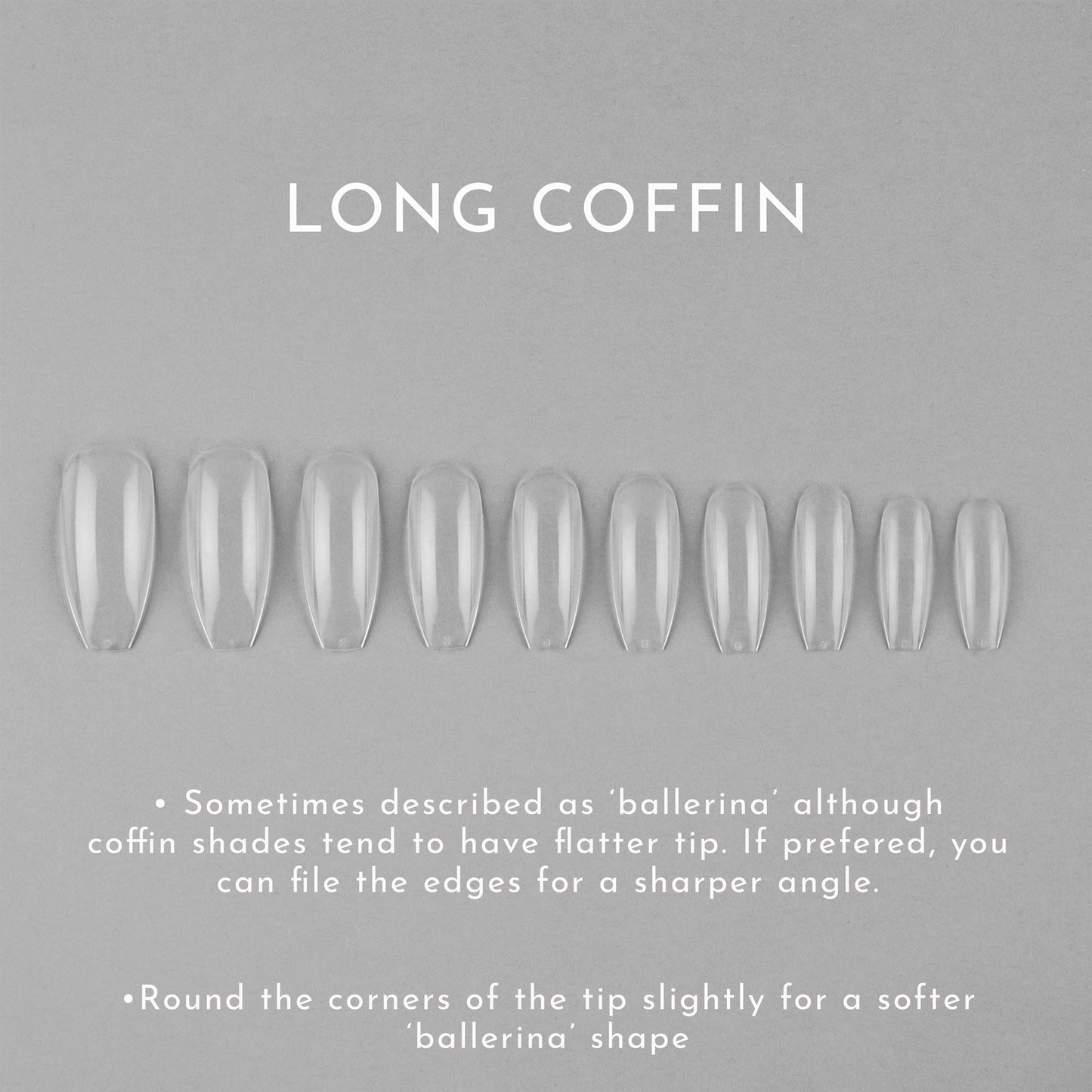Clear Whole Nail Tips | Long Coffin