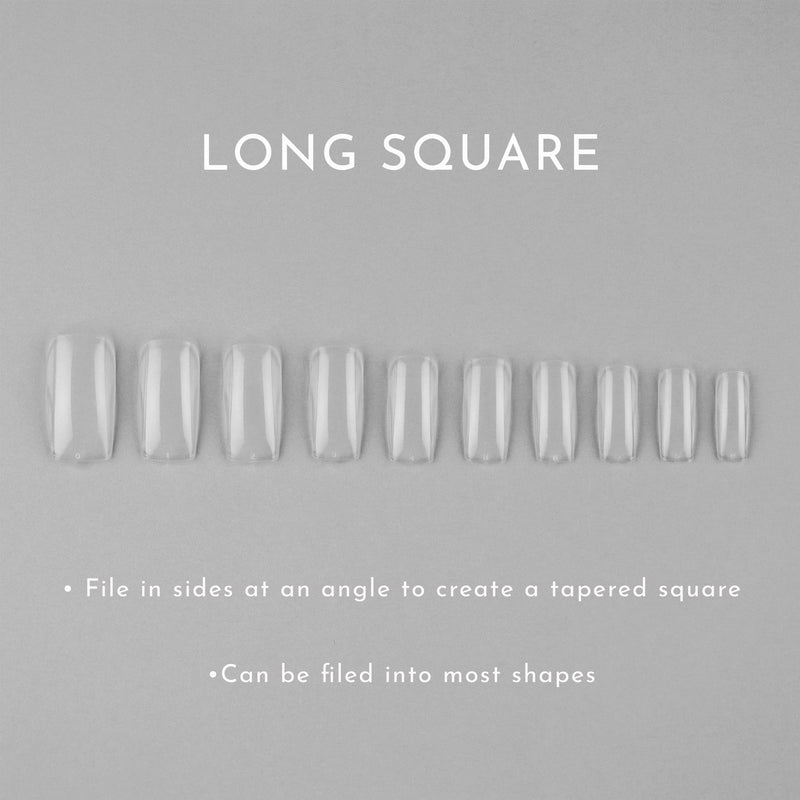 Clear Whole Nail Tips | Long Square