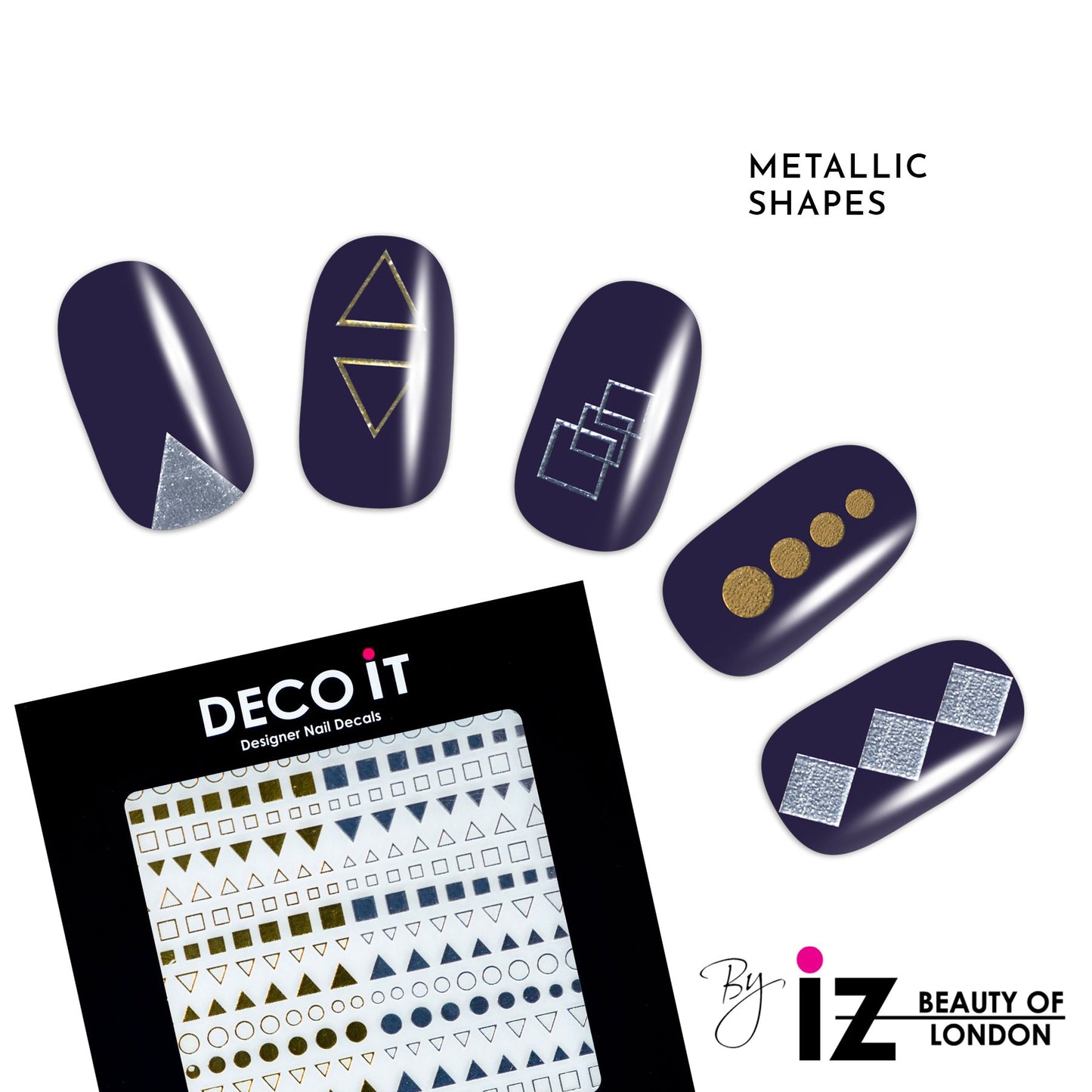 Metallic Shapes Nail Decals