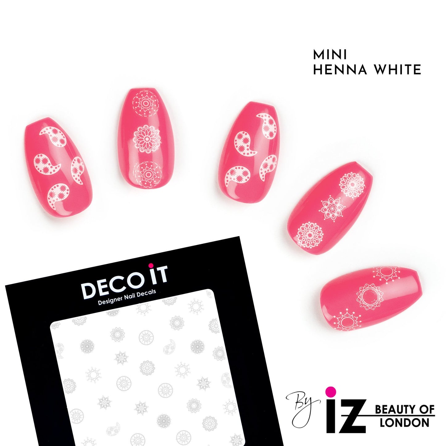 MINI Henna White Nail Decals