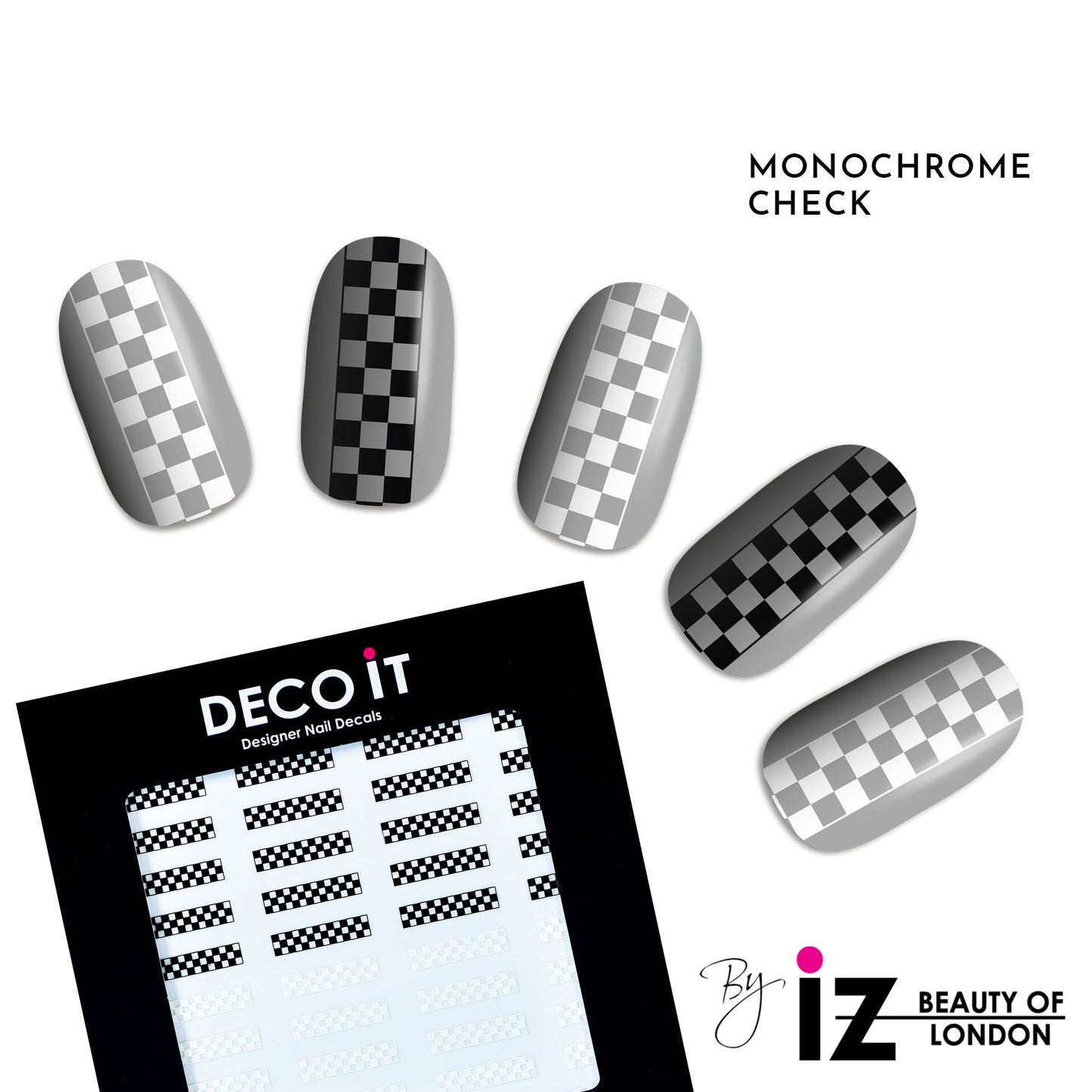 Monochrome Checker Board Nail Decals