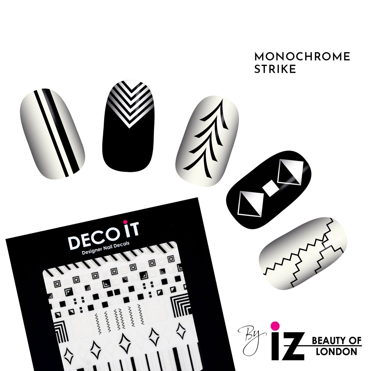 Monochrome Strike Nail Decals
