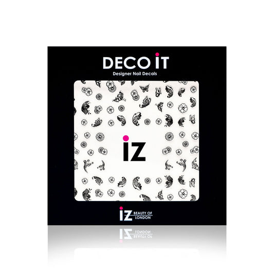 Monochrome Floral Nail Decals