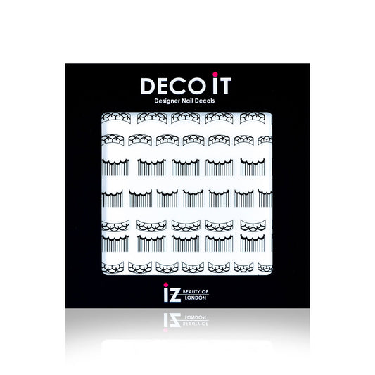 Ornate French Manicure Black Nail Decals