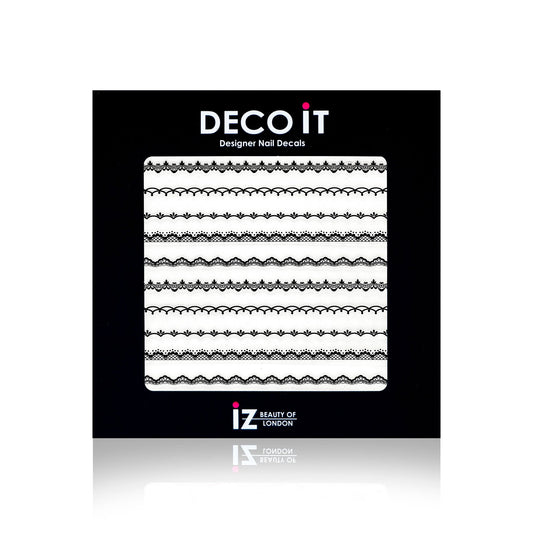 Vintage Black Frill Nail Decals