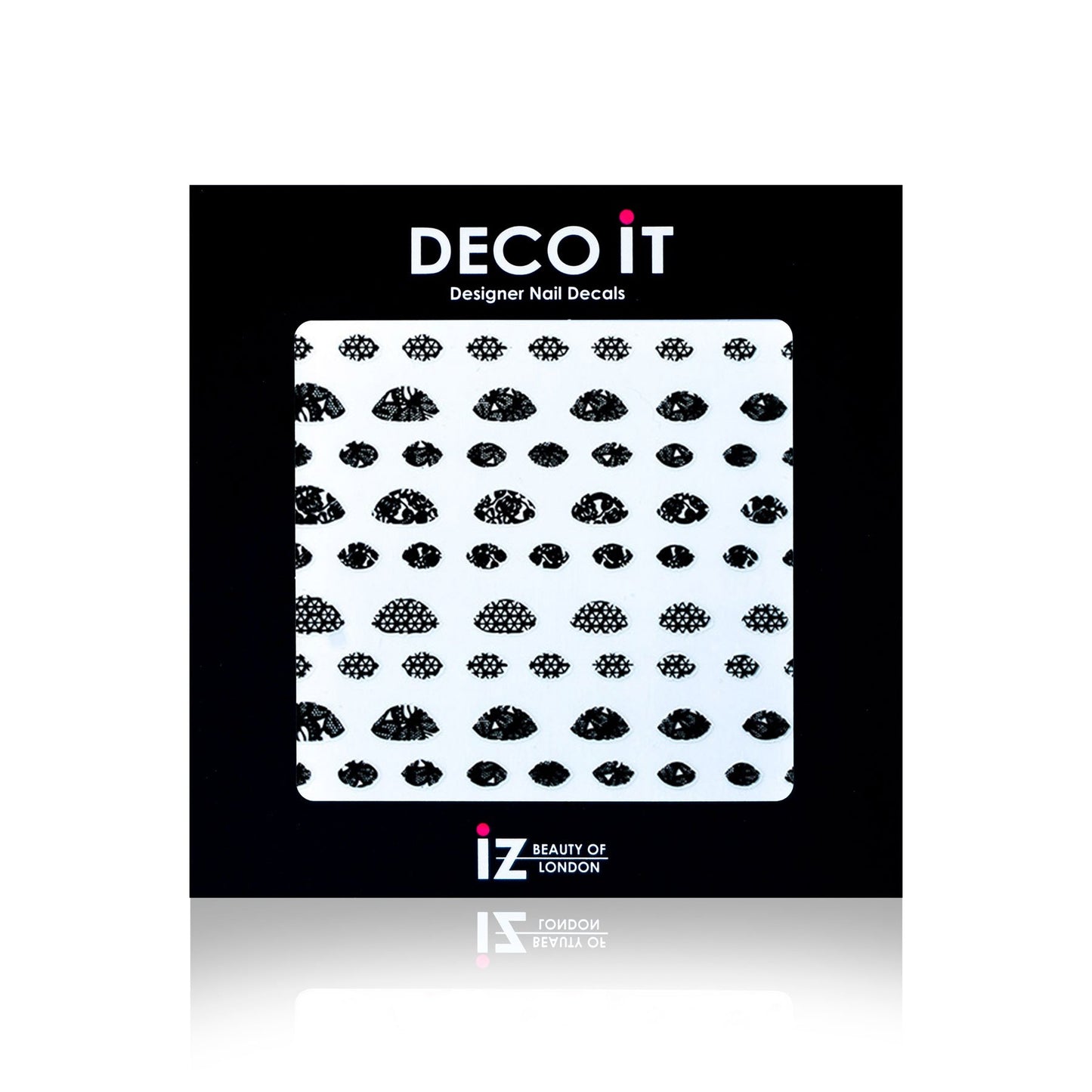 Vintage Black Lace Half Moon Black Nail Decals