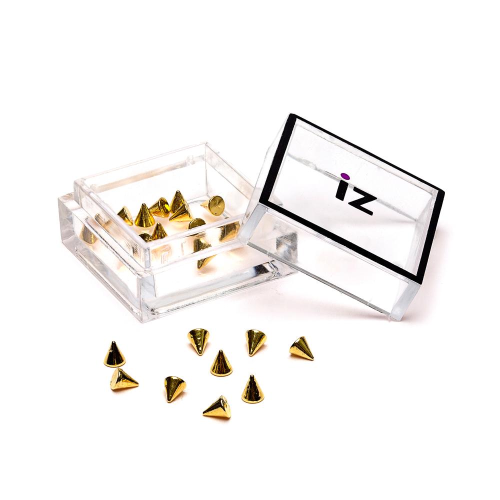 Gold Spikes Nail Studs 20pcs
