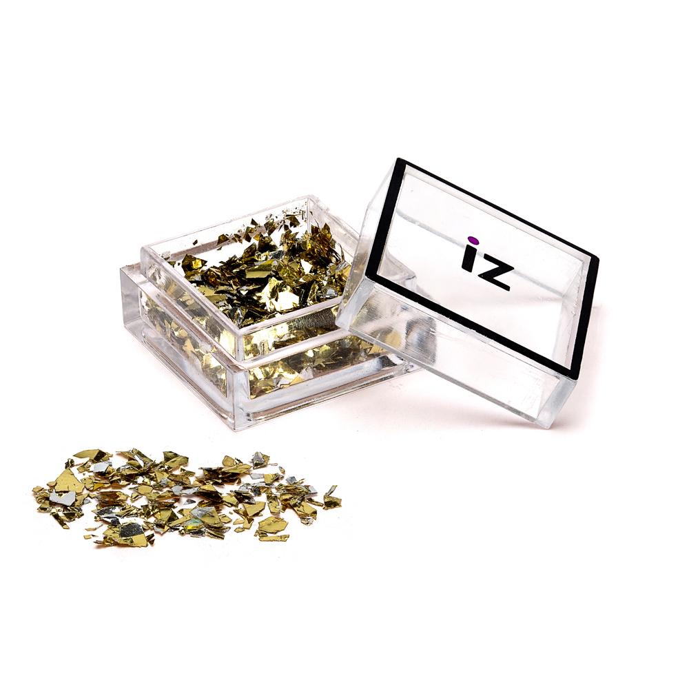 Mirrored Nail Flakes Gold
