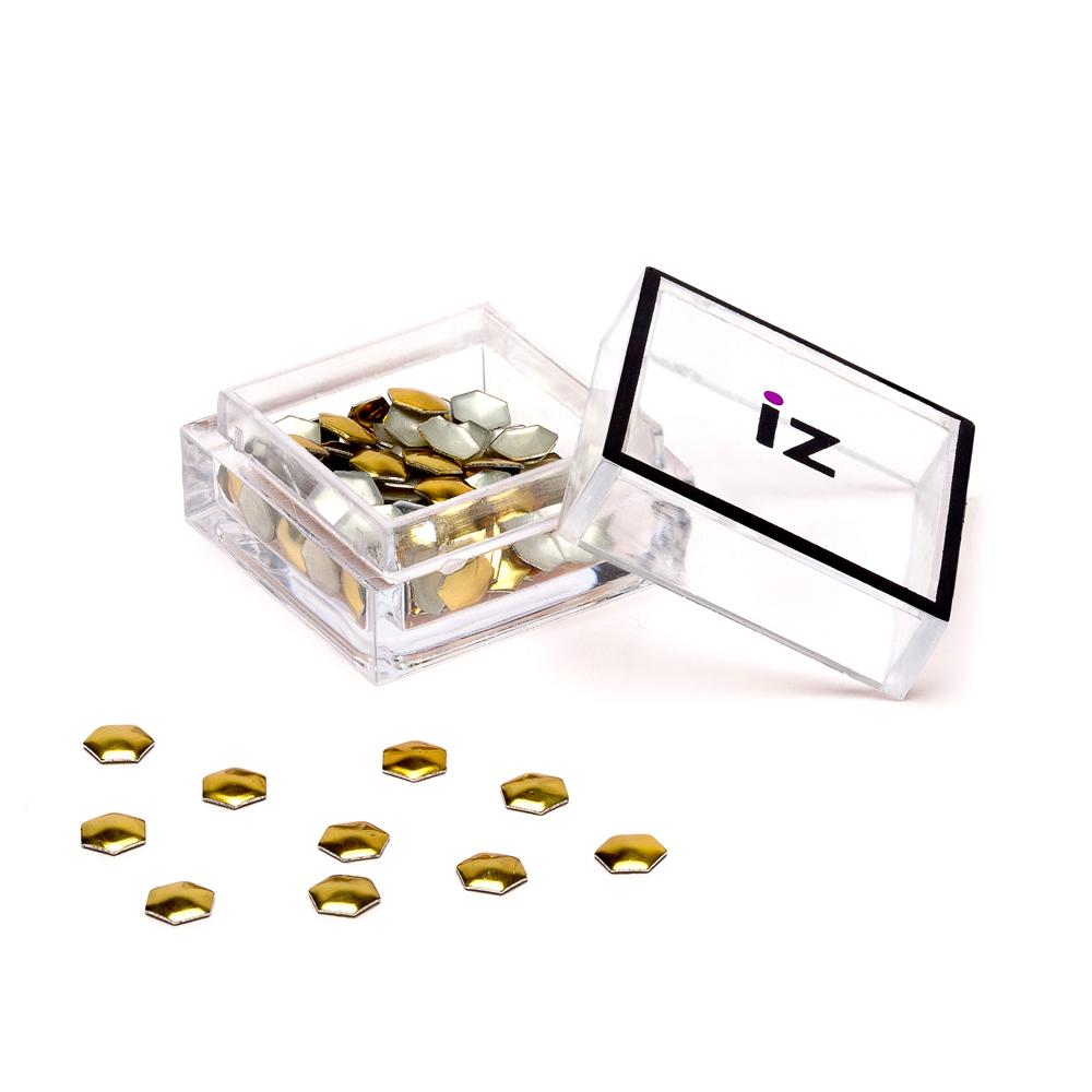 Gold Hexagon Nail Studs 40pcs