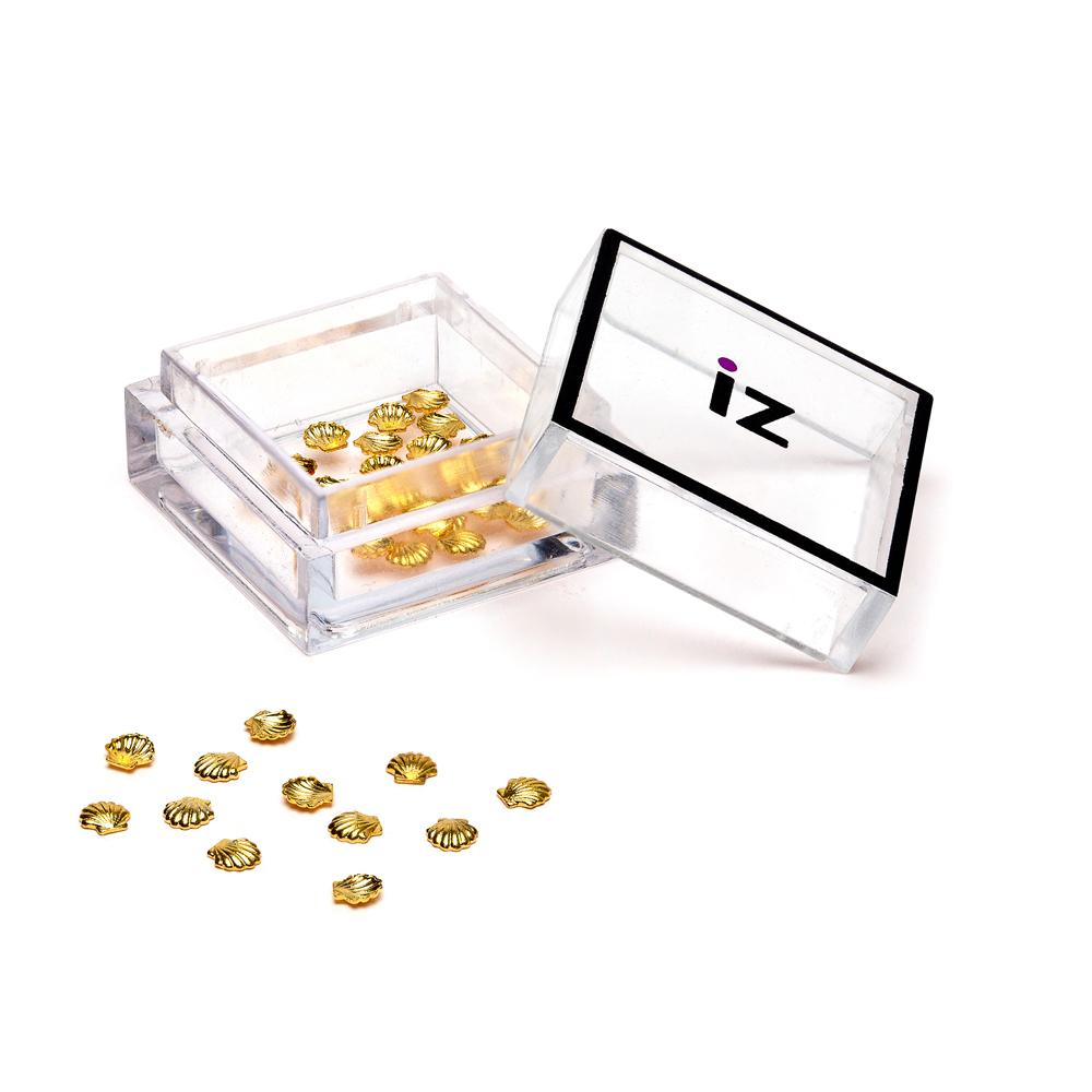 Small Gold Shell Nail Gems 30pcs