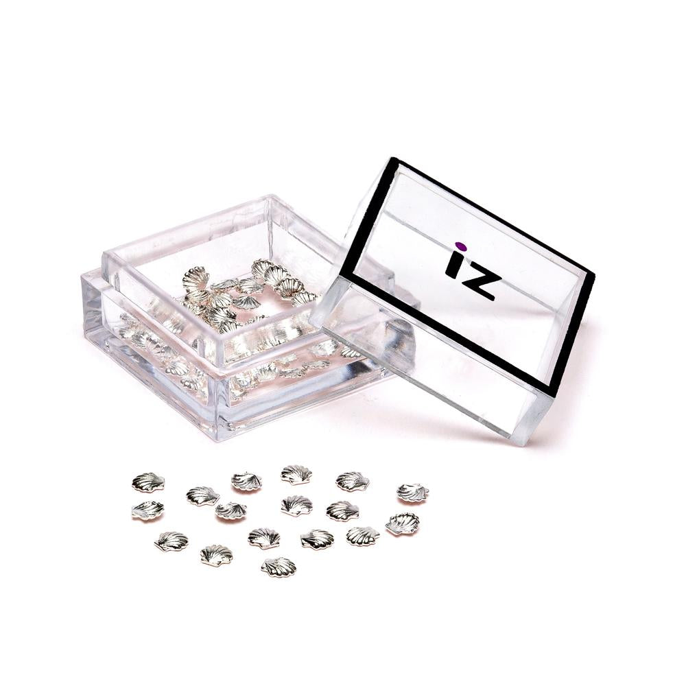 Small Silver Shell Nail Gems 30pcs