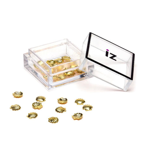  Medium Gold Shell Nail Gems 30pcs