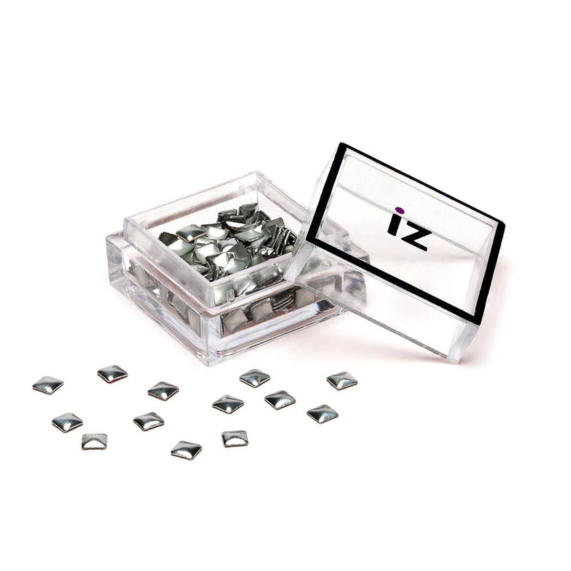 Medium Square Silver Nail Art Studs 60pcs