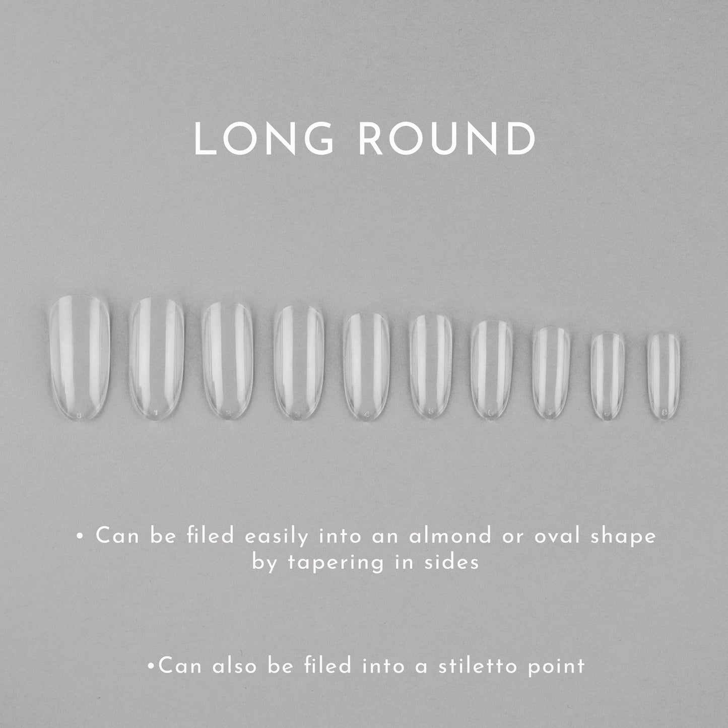 Clear Whole Nail Tips | Long Round