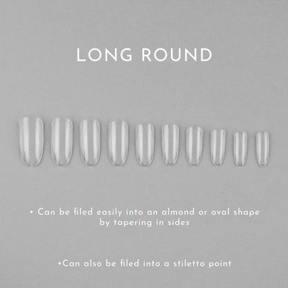 Clear Whole Nail Tips | Long Round