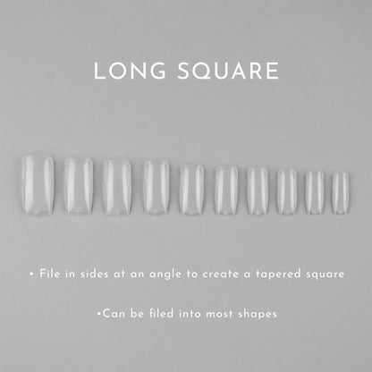 Clear Whole Nail Tips | Long Square