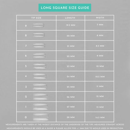 Clear Whole Nail Tips | Long Square