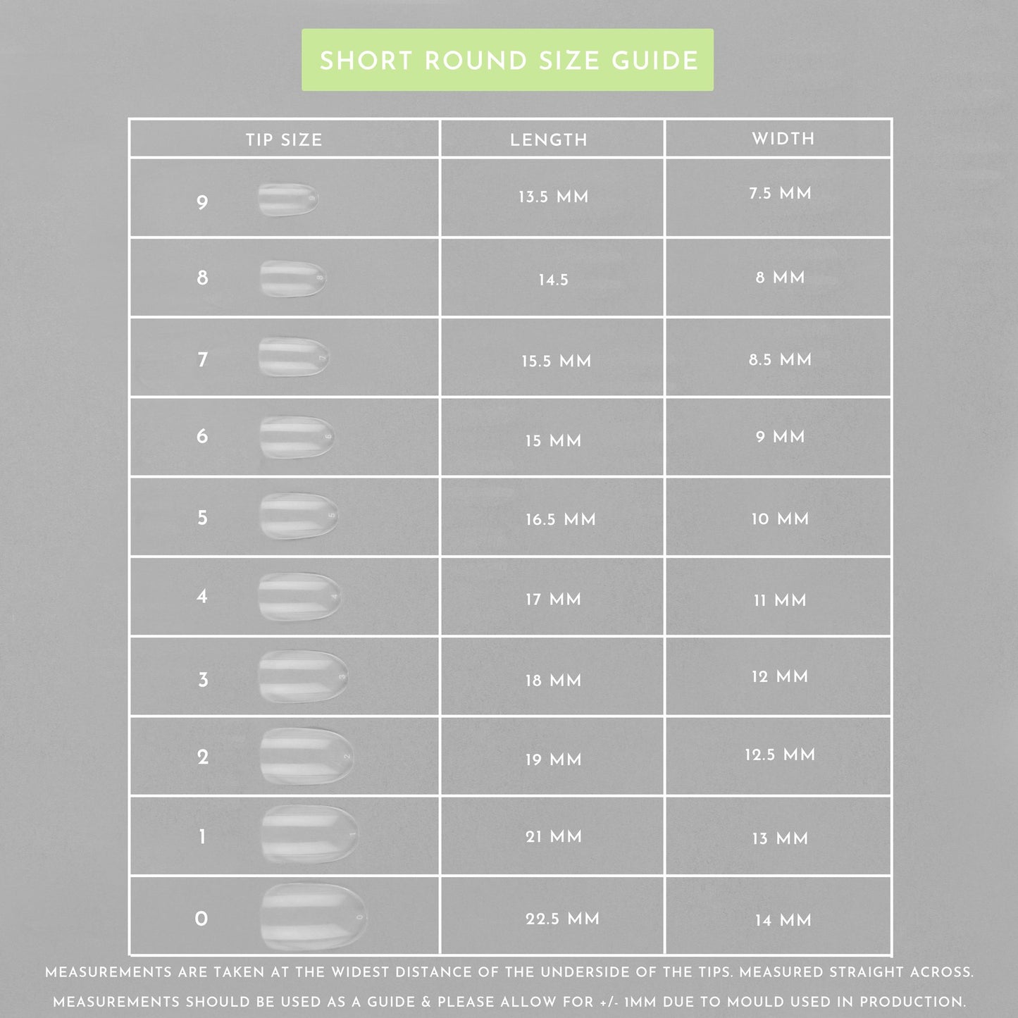Clear Whole Nail Tips | Short Round