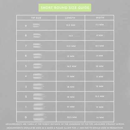 Clear Whole Nail Tips | Short Round